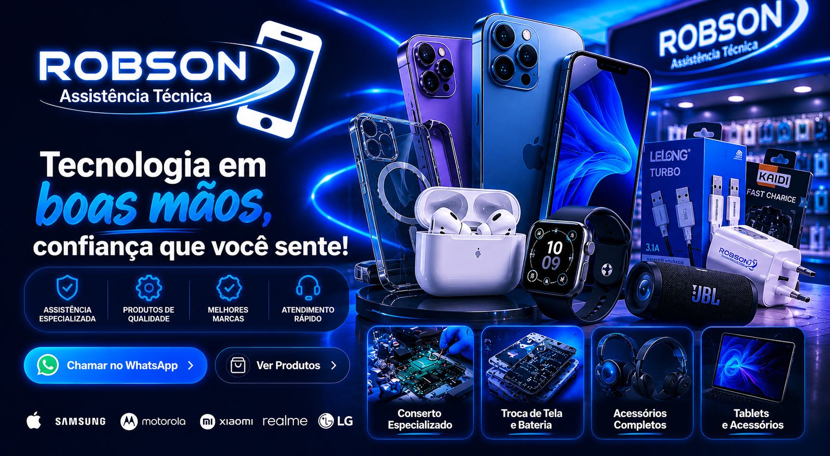 Robson Assistência Técnica: tecnologia em boas mãos, confiança que você sente.